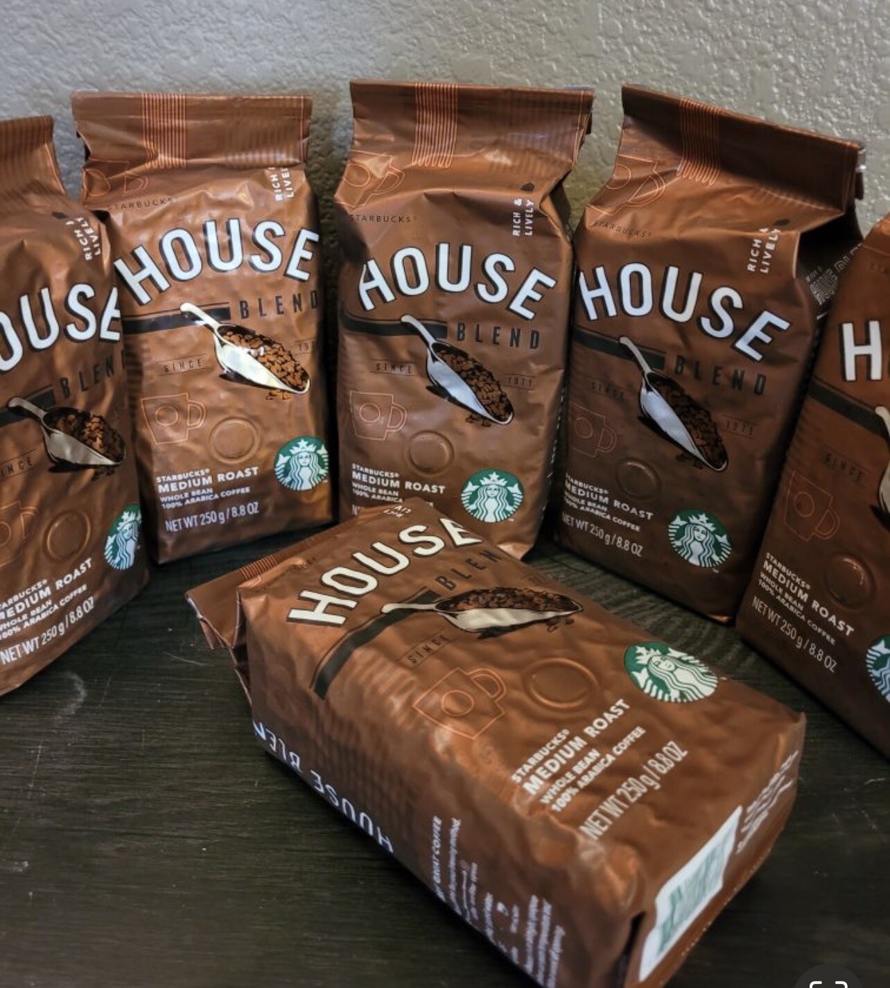 12 BAG LOT!! STARBUCKS HOUSE BLEND Whole Bean Coffee 8.8 Oz