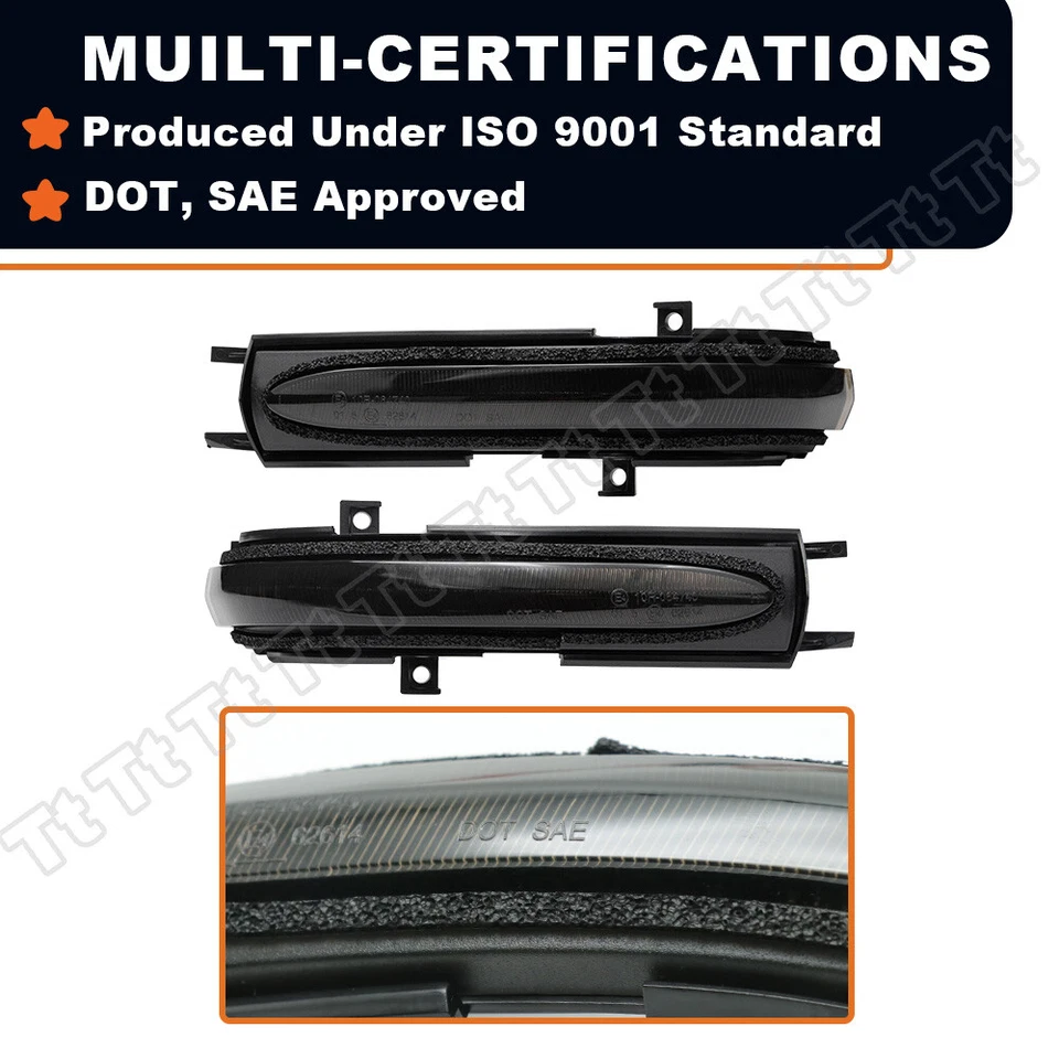 Lámpara de señal de giro de espejo lateral LED dinámico negro para Honda Accord Hybrid Acura TSX Foto 4 de 4