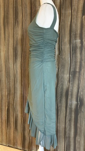 Forest Fairy Dress Ruched Asymmetric Ruffle Hem Romantic Grunge 90s Y2K Size S - Picture 7 of 12