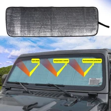 Front Windshield Sunshade Heat Shield Sun Visor Mat For Jeep Wrangler JL JT 18+