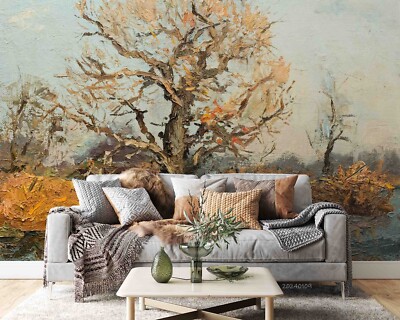 3D Fall Tree Oil Painting Wall Murals Wallpaper Murals Wall Sticker
