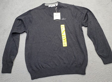 Greg Norman Natural Performance Golf Sweater Mens Small Gray Elastic Cuff  Hem