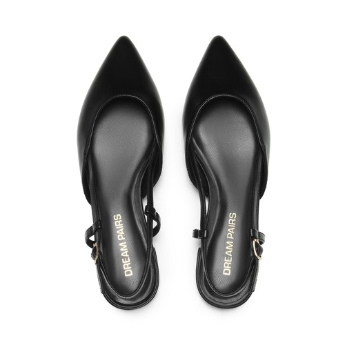 Women Elegant Flat Shoes Pointed Toe Slingback Low Heel Dress Office Work Shoes - 第 7/18 張圖片