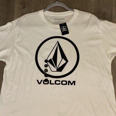VOLCOM■Basic Round T-shirt■送料込 Men's Large White Volcom Stone Short Sleeve Tee Shirt Circle