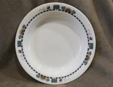 Corelle SUNBLOSSOMS Sandstone 15-oz Flat Rim SOUP PLATE BOWL Sunflower Bees Seed