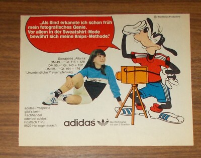 Seltene Werbung vintage ADIDAS Sport Goofy Sweatshirt Atlanta 1982