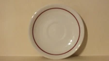 Wallace China coffee or tea 5 inch Plate Restaurant Diner Ware Vtg Red Band
