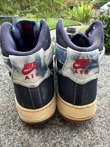 Nike Air Force 1 High '07 Denim Sneakers Mens Size 8 Navy 631039-400 - Picture 3 of 12