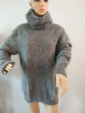 Turtleneck 50CM genuine angora knitted mink cashmere sweater free shipping S238
