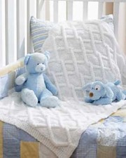 COSY CHUNKY KNIT CABLE BABY BLANKET KNITTING PATTERN 36" x 38"