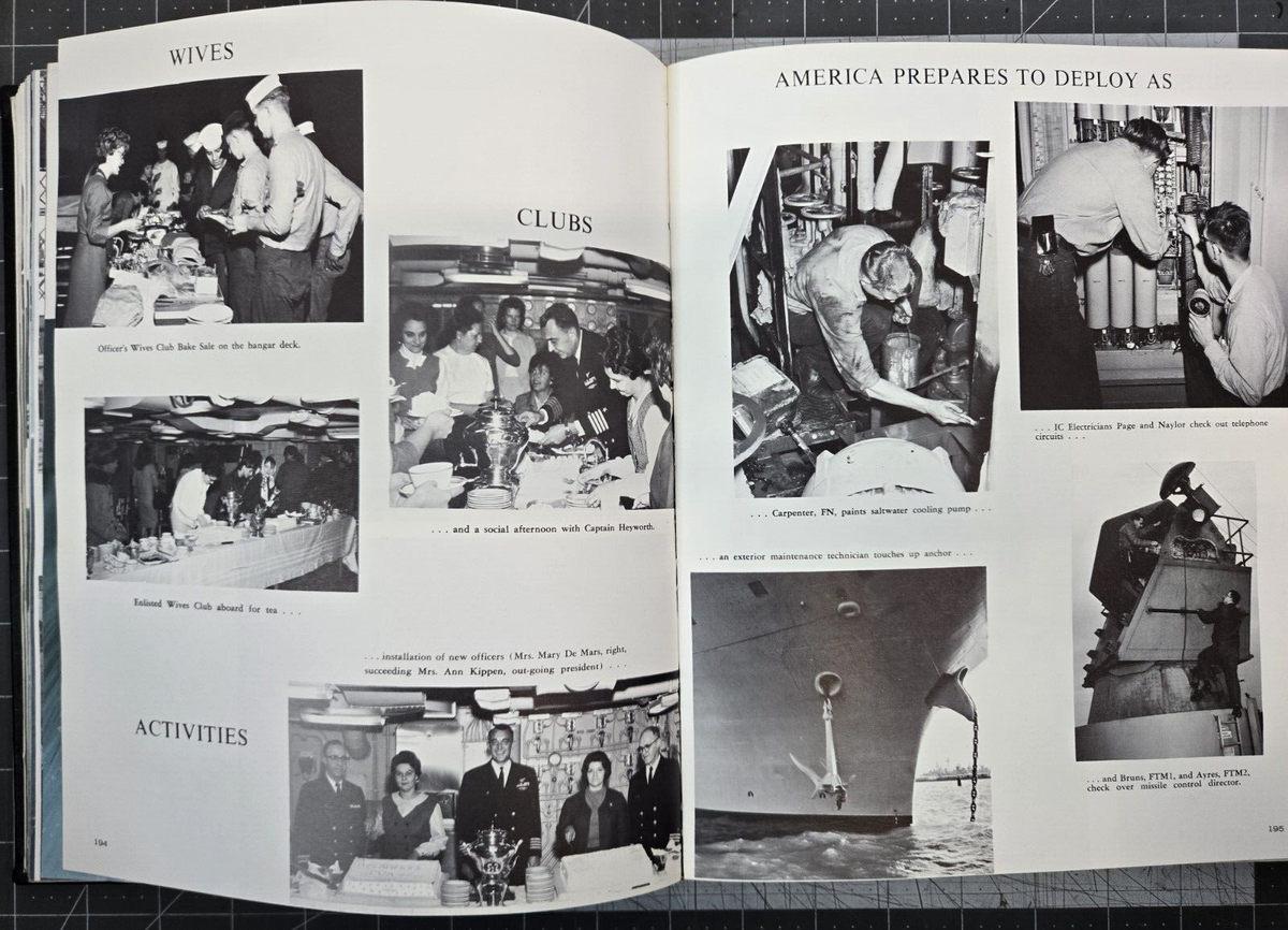 1965-1966 U.S.S. America CVA-66 Cruise Book, Vietnam Era USN