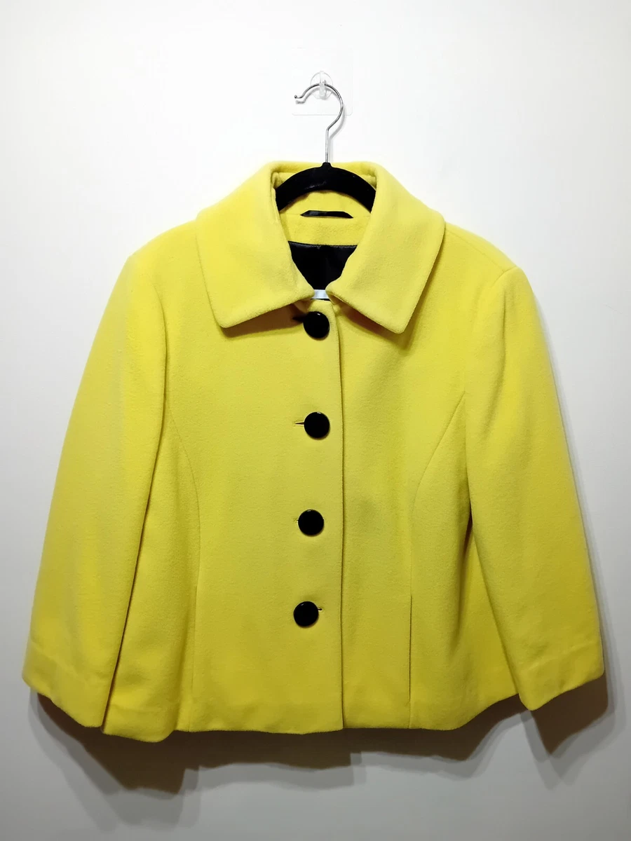 Artigiano Yellow Wool Cashmere Blend Short Jacket Size 18 UK Balli