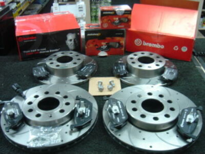 VW CADDY FRONT REAR DRILLED GROOVED BRAKE DISCS AND MINTEX PADS 288 mm + 272 mm