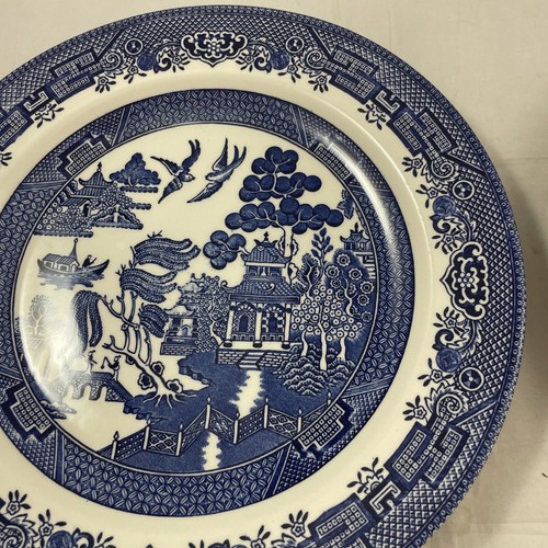 CHURCHILL Blue Willow 10 1/4" DINNER PLATE Staffordshire England Set of 2 NOS - Picture 5 of 7