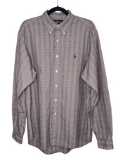 Polo Ralph Lauren Men s Large 16 1/2 Classic Fit Button Down Dress Shirt Purple