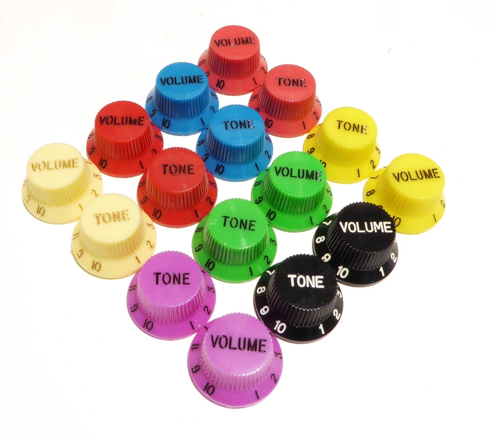 Guitar knobs tone / volume, Black White Red Green Pink Yellow Blue
