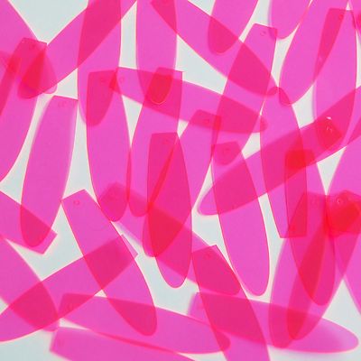 Long Drop Vinyl Shape 1.5'' Hot Pink Go Go Fluorescent Edge Glow