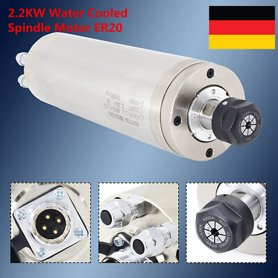 2200W 2.2KW 220V Frässpindel CNC Water Cooled Spindle Motor ER20 for Metal Wood