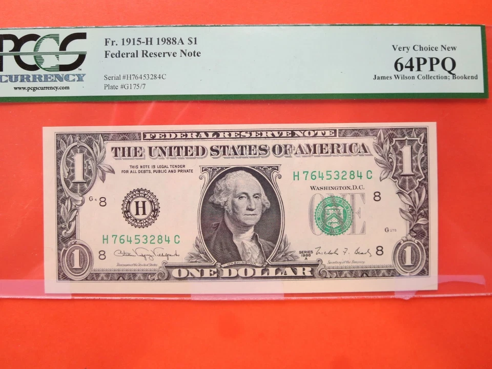 $1 1988 a federal reserve note: bookend serial 22-214 - Image 2 of 3