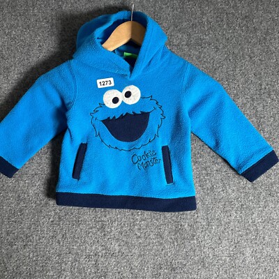 Cookie Monster Hoodie Youth Size 24 Month Blue Long Sleeve