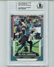 Trevor Lawrence AUTO Rookie 2021 Panini Chronicles Score Update BAS Beckett COA