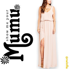 Mumu Formal Prom Bridesmaid Dress Soft V Neck Low Back Kendall Maxi Small