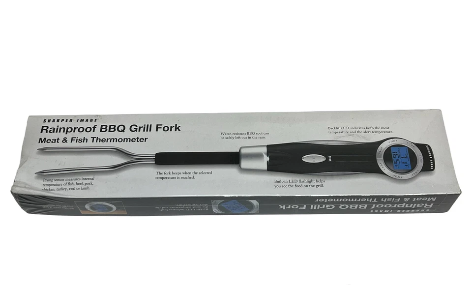 Sharper Image Rainproof BBQ Grill Fork, Meat & Fish Thermometer, New Sealed - Image 2 of 3