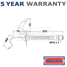 Borg & Beck Front Rear Outer Brake Hose Fits Vauxhall Astra Combo 562178