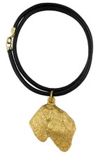 Black Russian Terrier, Chornyi Terrier - Dog necklace, gold-plated pendant for d