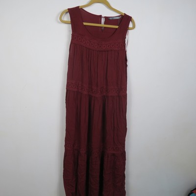 Katies Dress 16 or XL Red Lace Tiered Summer Glam Maxi A-Line Sleeveless $119RP