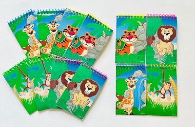 24 Zoo Animal Jungle Safari Spiral Notepads notebooks Birthday Party Favors Bags