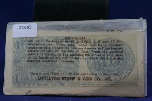 1964 Indonesia Sen 3 pezzi 1, 5 e 10 - Foto 1 di 7