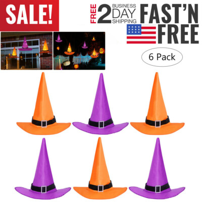 6Pcs Halloween Witchs Cap Hat Decor Light 33ft String Lights Party Decoration US