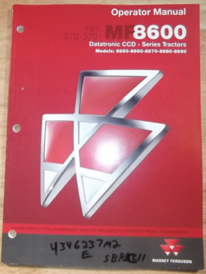 MASSEY FERGUSON 8650 8660 8670 8680 8690 TRACTOR OPERATION & MAINTENANCE MANUAL