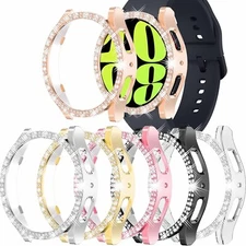 For Samsung Galaxy Watch 7 6 5 4 40/44mm Bling Diamond Hard PC Bumper Case Cover