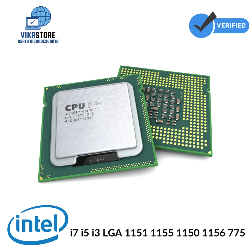 CPU Processore Intel i3 i5 i7 Xeon AMD A10 Socket 1150 1151 2011-3 AM4 PC - Immagine 2 di 4