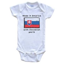 Made In America With Slovakian Parts Slovakia Flag One Piece Baby Bodysuit