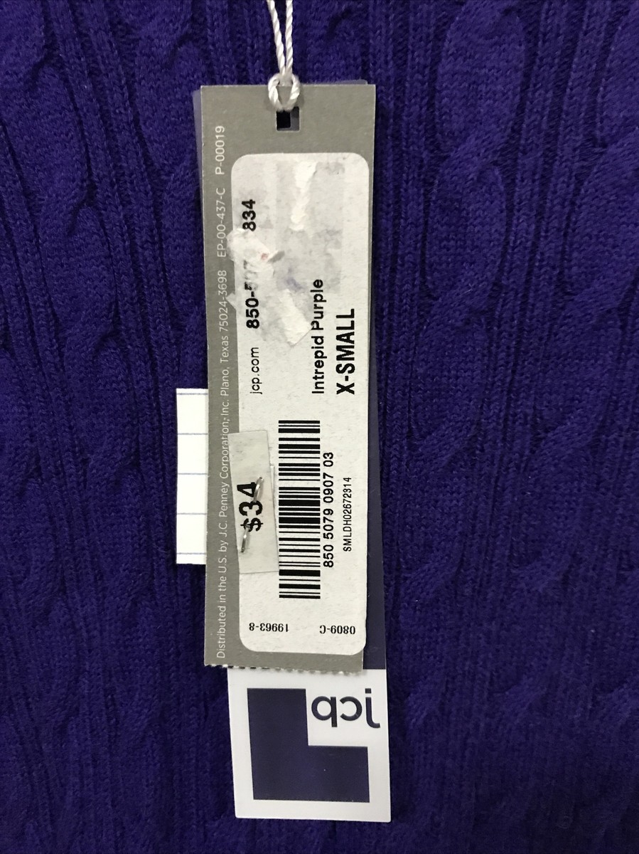JCP CABLE KNIT SWEATER - WOMEN - X SMALL - NWT (8-TW-484) | eBay