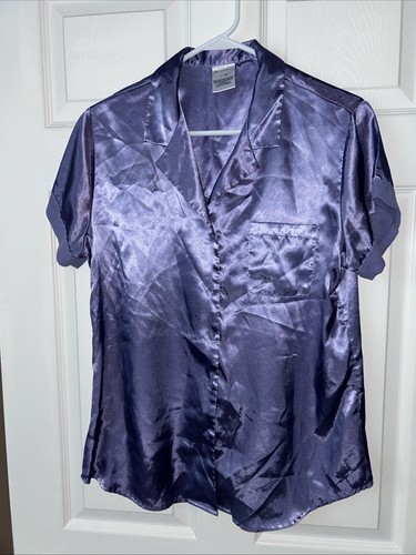 Liz Claiborne Womens L Bathrobe and PJ Set Purple Paisley Belt Silky - Picture 9 of 18