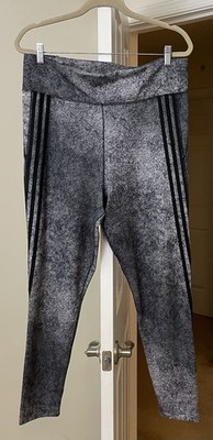 Adidas Leggings Athletic Black Marled 3 Stripe Tight Aeroready Active Women's XL