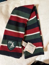 NWT Gymboree blue red green white stripe 5-7 Sweater Knit Hat Scarf MIttens