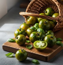 Tomato Green Zebra  30 Seeds Organic Heirloom Free Shipping