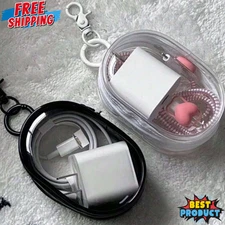Travel Mini Pouch with Zipper & Keychain MultiUse Data Cable Makeup Storage Bag
