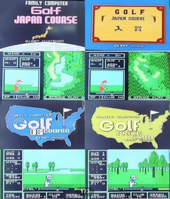 Famicom Disk System Golf Japan & Original + US Course & Prize Card 4-Set Tested