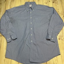 Brooks Brothers Shirt Mens 17.5 34/35 Blue Check The Original Polo Reg Fit read