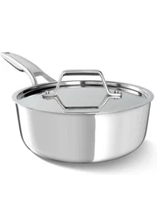 Premier Stainless Steel 2.5-Quart Sauce Pan w/ Lid, Durable Cookware for Kitchen