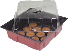 Windhager Zimmer-Gewächshaus Minitreibhaus Anzuchtschale klein mit 12 Quelltabs