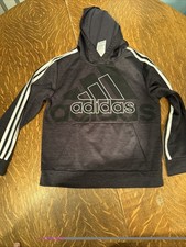 Adidas Sweater Boys Medium Black Hoodie Pullover Outdoors Athletic Youth Kids