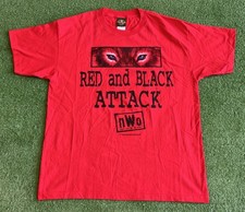 Vintage NWO Wolfpac Red And Black Attack Wrestling Shirt Size XL 1999 WWE WCW