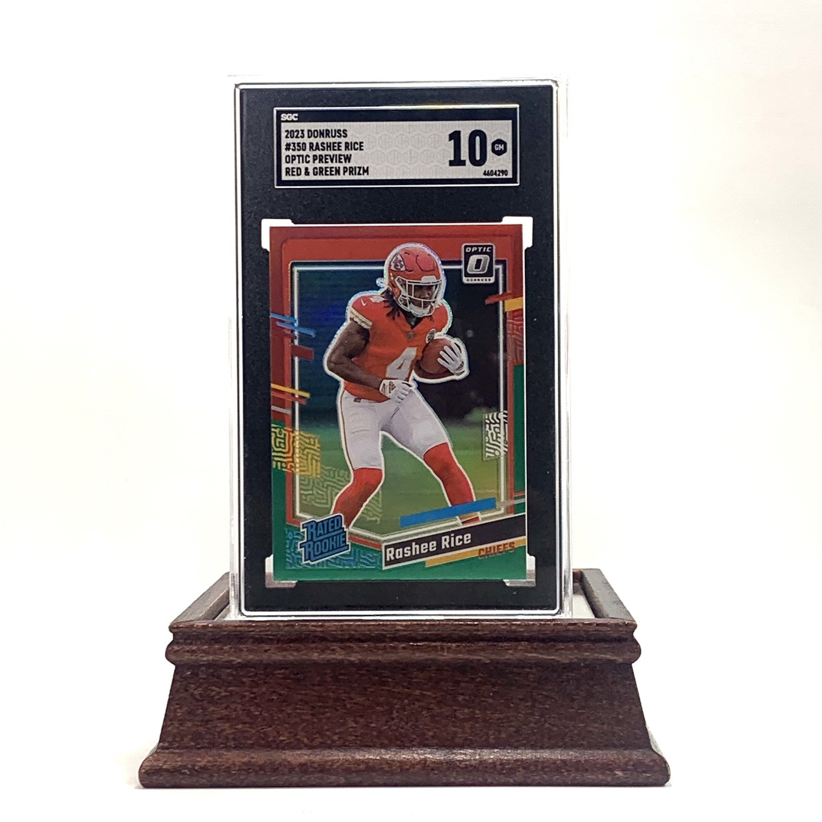 Rashee Rice 2023 Donruss Optic Preview RATED ROOKIE Red & Green Prizm SGC 10 GM